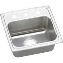 Lustertone 17" Drop In Single Basin Stainless Steel Bar Sink