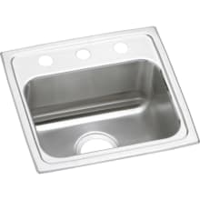 Lustertone 17" Drop In Single Basin Stainless Steel Bar Sink