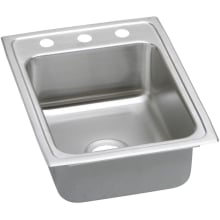 Lustertone 17" Drop In Single Basin Stainless Steel Bar Sink