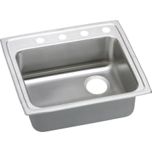 Gourmet 22" Single Basin 18-Gauge Stainless Steel Kitchen Sink for Drop In Installations with SoundGuard Technology