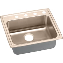Lustertone 25" Copper Drop In Lavatory Sink with Customizable Hole Drill and Antimicrobial Protection