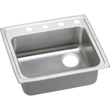 Gourmet 25" Single Basin 18-Gauge Stainless Steel Kitchen Sink for Drop In Installations with SoundGuard Technology