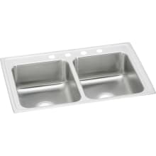 Lustertone 29" Drop In Double Basin Stainless Steel Kitchen Sink