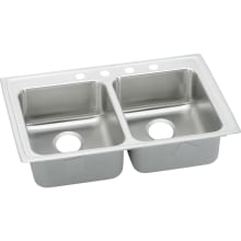 Lustertone 29" Drop In Double Basin Stainless Steel Kitchen Sink