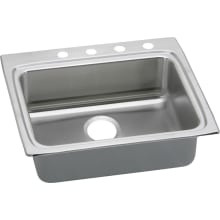 Gourmet Lustertone Stainless Steel 25" x 22" Single Basin Top Mount Kitchen Sink with 5-1/2" Depth and Quick-Clip Mounting System