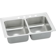 Gourmet 29" Double Basin Drop In Stainless Steel Kitchen Sink