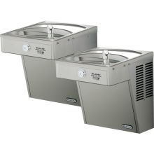 36-5/16" Wall Mounted Bi-Level Drinking Station with Cooler - Vandal Resistant Bubbler