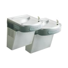 36-3/4" Wall Mounted Bi-Level Drinking Station with Cooler - Vandal Resistant Bubbler