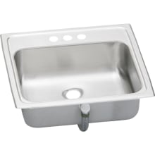 Celebrity 19" Rectangular Stainless Steel Drop In Bathroom Sink with One Faucet Hole