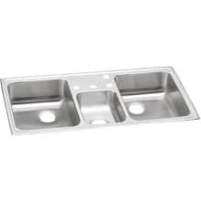 Gourmet Pacemaker Stainless Steel 43" x 22" Triple Basin Top Mount Kitchen Sink