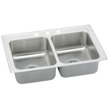 Pacemaker 33" Double Basin Drop In Stainless Steel Kitchen Sink