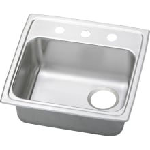 Pacemaker 19-1/2" Single Basin Drop In Stainless Steel Kitchen Sink