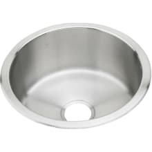 Asana Lustertone Stainless Steel 14-3/8" Single Basin Top Mount Bar Sink with 3-1/2" Drain Opening