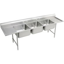 Rigidbilt 115-1/2" Triple Basin Free Standing Stainless Steel Utility Sink