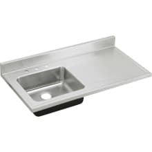Gourmet Lustertone Stainless Steel 48" x 25" Single Left Basin Sink top Kitchen Sink with 7-1/2 Depth