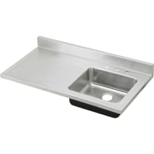 Gourmet Lustertone Stainless Steel 48" x 25" Single Right Basin Sinktop Kitchen Sink with 7-1/2 Depth