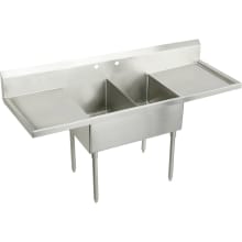 Sturdibilt 108" Double Basin Free Standing Stainless Steel Utility Sink
