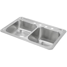 Celebrity 33" Double Basin Drop In Stainless Steel Kitchen Sink
