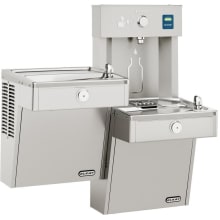EZH2O Wall Mounted Bi-Level Drinking Fountain and Bottle Filling Station with Cooler and Vandal Resistant Bubbler