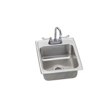Utility Sink Topmount 18 Gauge Single Bowl Includes All Supply Lines (LR1720) and Utility Faucet Gooseneck Spout with Single Hole Concealed Deck Mount (LK406GN04T4)