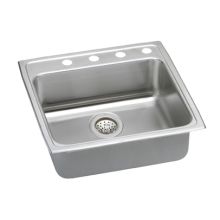 Gourmet Lustertone Stainless Steel 22" x 22" Single Basin Top Mount Kitchen Sink with 5" Depth