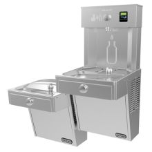 EZH2O ADA Wall Mount Bi-Level Drinking Fountain and Bottle Filling Station with Vandal Resistant Bubbler and Lower Right Fountain