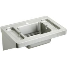 Wall Mount 16 Gauge Stainless Steel Surgeons Bathroom Sink with One Faucet Hole