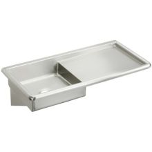 Stainless Steel 42" x 20" Wall Mount Service Sink with Right Side Drain Board