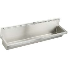 Stainless Steel 48" x 14" Wall Mount 14 Gauge Multiple Station Urinal with 8" Backsplash and Flush Pipe