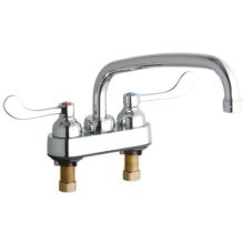 ADA 4" Centerset Exposed Utility Faucet with 10" Reach Arc Tube Spout and 4" Blade Handles