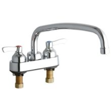 ADA 4" Centerset Exposed Utility Faucet with 12" Reach Arc Tube Spout