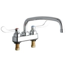 ADA 4" Centerset Exposed Utility Faucet with 12" Reach Arc Tube Spout and 4" Blade Handles