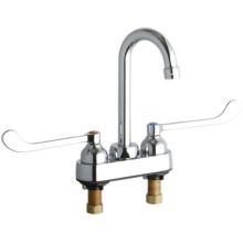 ADA 4" Centerset Exposed Utility Faucet with 3-5/8" Reach Gooseneck Spout and 6" Blade Handles