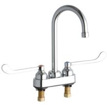 ADA 4" Centerset Exposed Utility Faucet with 5-1/8" Reach Gooseneck Spout and 6" Blade Handles
