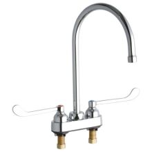 ADA 4" Centerset Exposed Utility Faucet with 8" Reach Gooseneck Spout and 6" Blade Handles