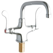 ADA Single Hole Concealed Deck Utility Faucet with 8" Reach Arc Tube Spout and 4" Blade Handles