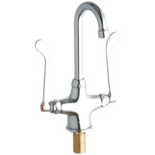 11-5/16" ADA Single Hole Concealed Deck Utility Faucet with 3-5/8" Reach Gooseneck Spout and 6" Blade Handles