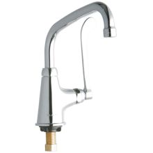 ADA Single Hole Single Control Deck Mount Classroom Faucet with 8" Reach Arc Tube Spout and 6" Blade Handle
