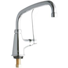 ADA Single Hole Single Control Deck Mount Classroom Faucet with 10" Reach Arc Tube Spout and 6" Blade Handle