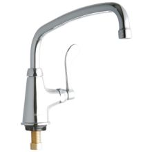ADA Single Hole Single Control Deck Mount Classroom Faucet with 12" Reach Arc Tube Spout and 4" Blade Handle