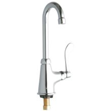 ADA Single Hole Single Control Deck Mount Classroom Faucet with 3-5/8" Reach Gooseneck Spout and 4" Blade Handle