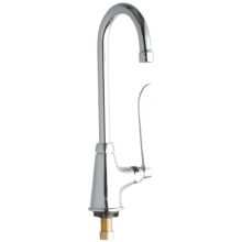 ADA Single Hole Single Control Deck Mount Classroom Faucet with 5-1/8" Reach Gooseneck Spout and 6" Blade Handle