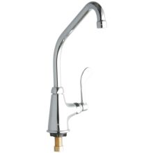 ADA Single Hole Single Control Deck Mount Classroom Faucet with 8" Reach High Arc Spout and 6" Blade Handle