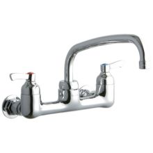ADA 8" Centerset Wall Mount Food Service Faucet with 10" Reach Arc Tube Spout