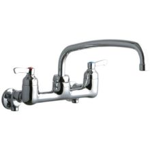 8" Centerset Wall Mount Food Service Faucet with 12" Reach Arc Tube Spout