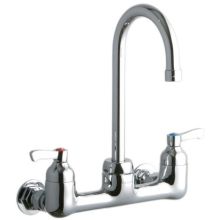 ADA 8" Centerset Wall Mount Service Sink Faucet with 5-1/8" Reach Gooseneck Spout