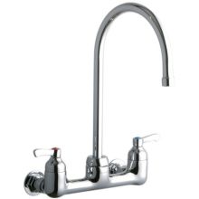 ADA 8" Centerset Wall Mount Service Sink Faucet with 8" Reach Gooseneck Spout