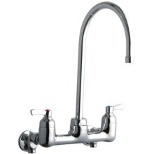 8" Centerset Wall Mount Service Sink Faucet with 8" Reach Gooseneck Spout