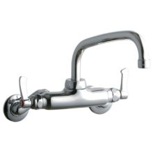 ADA 3"-8" Adjustable Centers Wall Mount Food Service Faucet with 8" Reach Arc Tube Spout