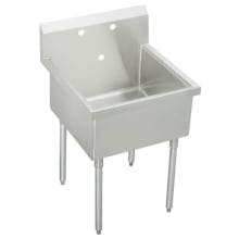 Sturdibilt 27" Single Basin Free Standing Stainless Steel Utility Sink with overflow.